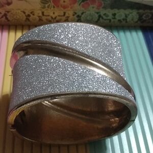 2" Grey Sparkle With Gold Inlay Cuff Bracelet